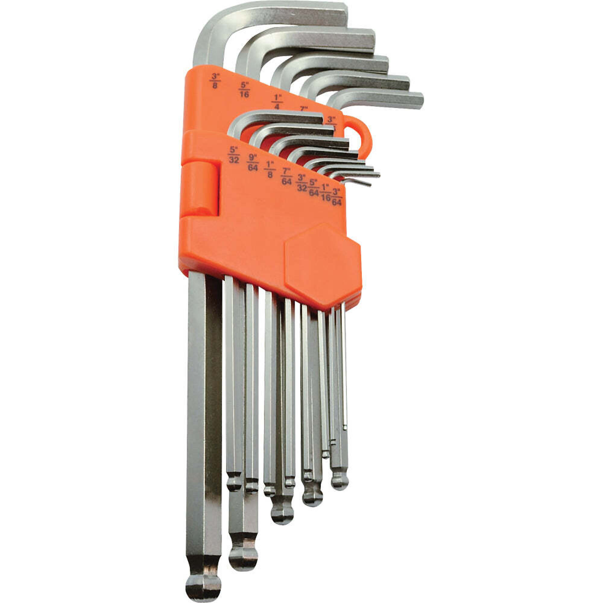 Dynamic Tools 13 Piece SAE Ball End Long Hex Key Set, 3/64" - 3/8"